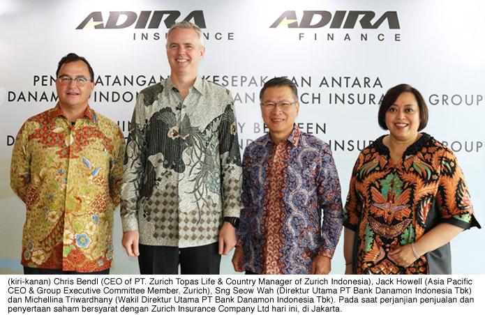 Bank Danamon Menjalin Perjanjian Bersyarat untuk Menjual Kepemilikan Saham Mayoritas di Adira Insurance kepada Zurich