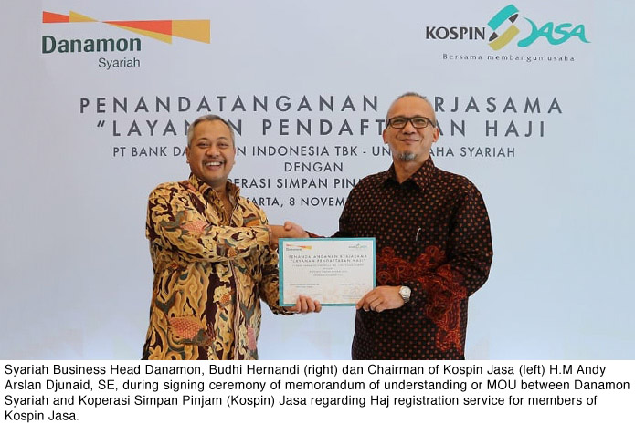 Danamon dan Koperasi Simpan Pinjam (Kospin) Jasa Tandatangani Kerja Sama