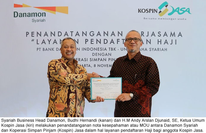 Danamon dan Koperasi Simpan Pinjam (Kospin) Jasa Tandatangani Kerja Sama