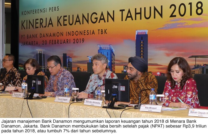 Bank Danamon Umumkan Pertumbuhan Laba Bersih Sebesar 7% Pada Tahun 2018