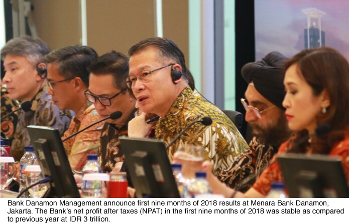Bank Danamon Announces First Nine Months of 2018 Results