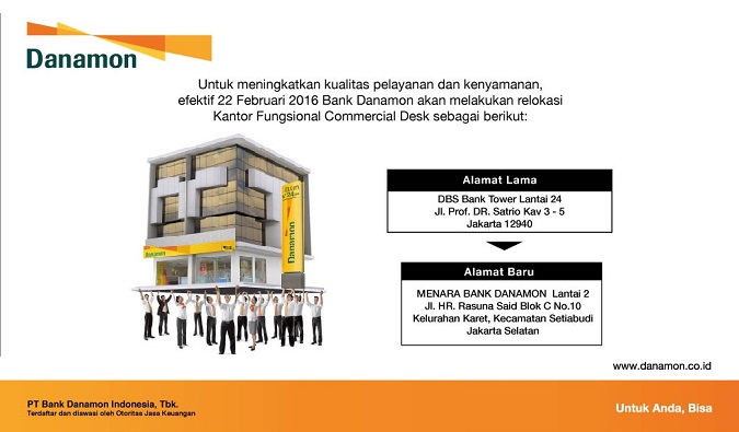 Informasi Relokasi Kantor Fungsional Commercial Desk