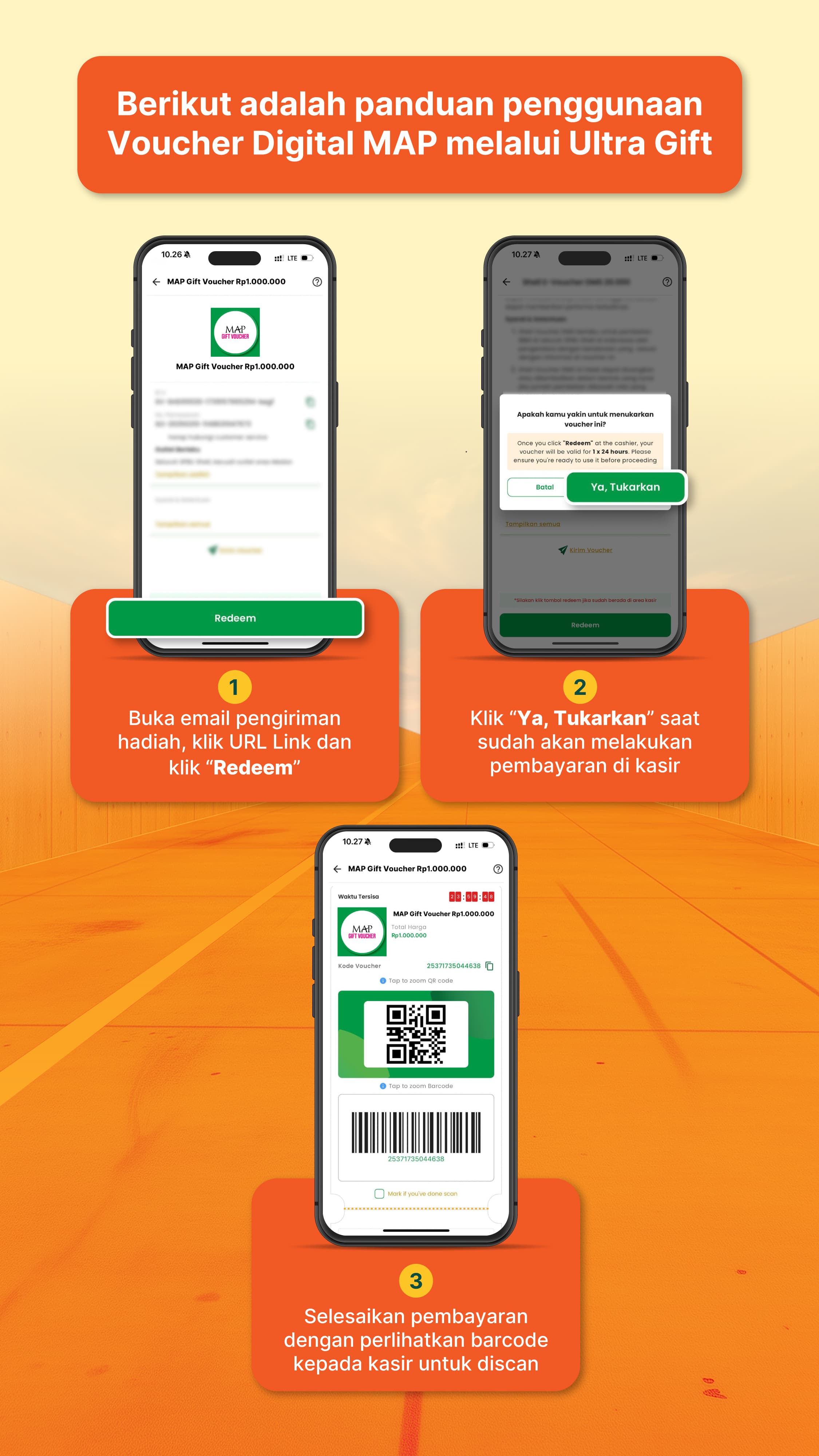 Panduan Penukanran e-voucer Map Via Ultra Voucher