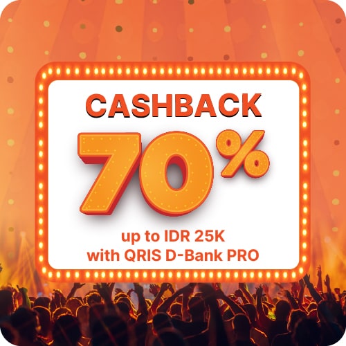 Cashback 70% Hingga Rp 35.000 Untuk Pembayaran Menggunakan Fitur QRIS Bayar